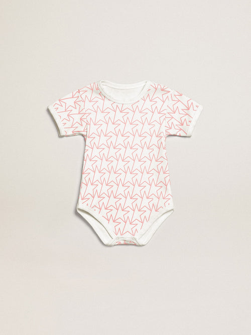 Baby gift set in white with pink trim and star