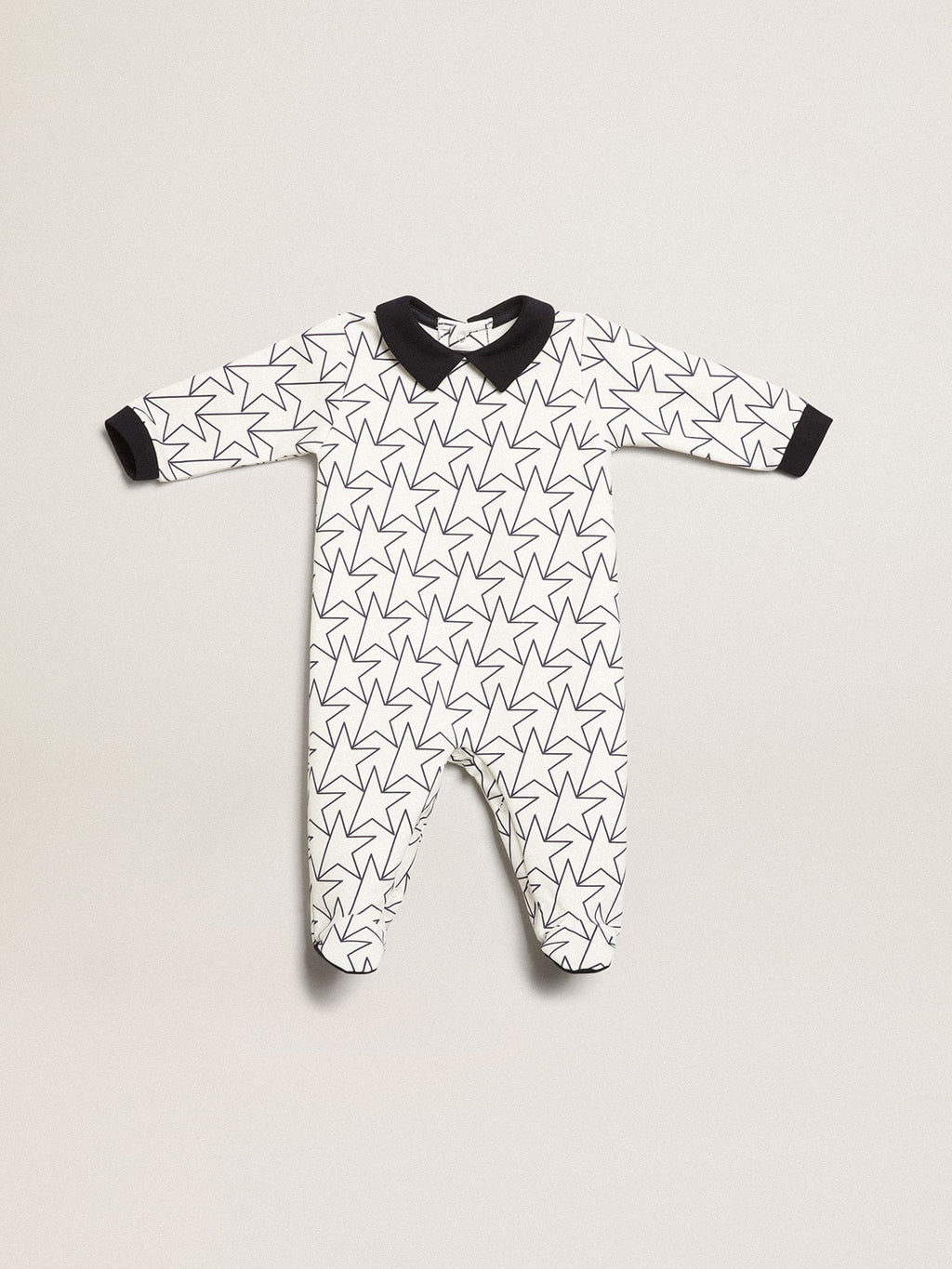 Baby gift set in white with navy blue trim and star