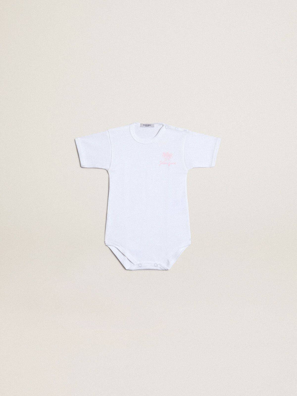 Baby gift set in white with pink palm print