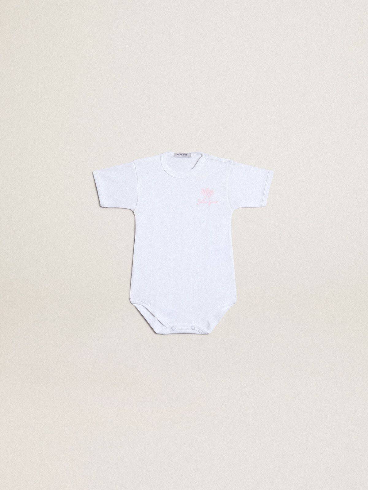 Baby gift set in white with pink palm print