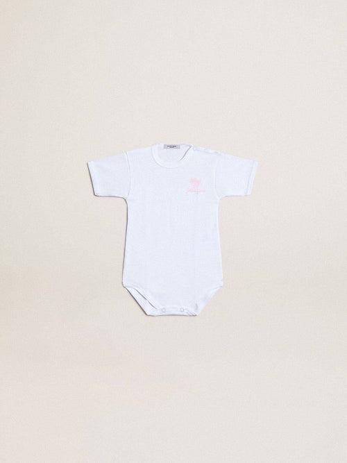 Baby gift set in white with pink palm print