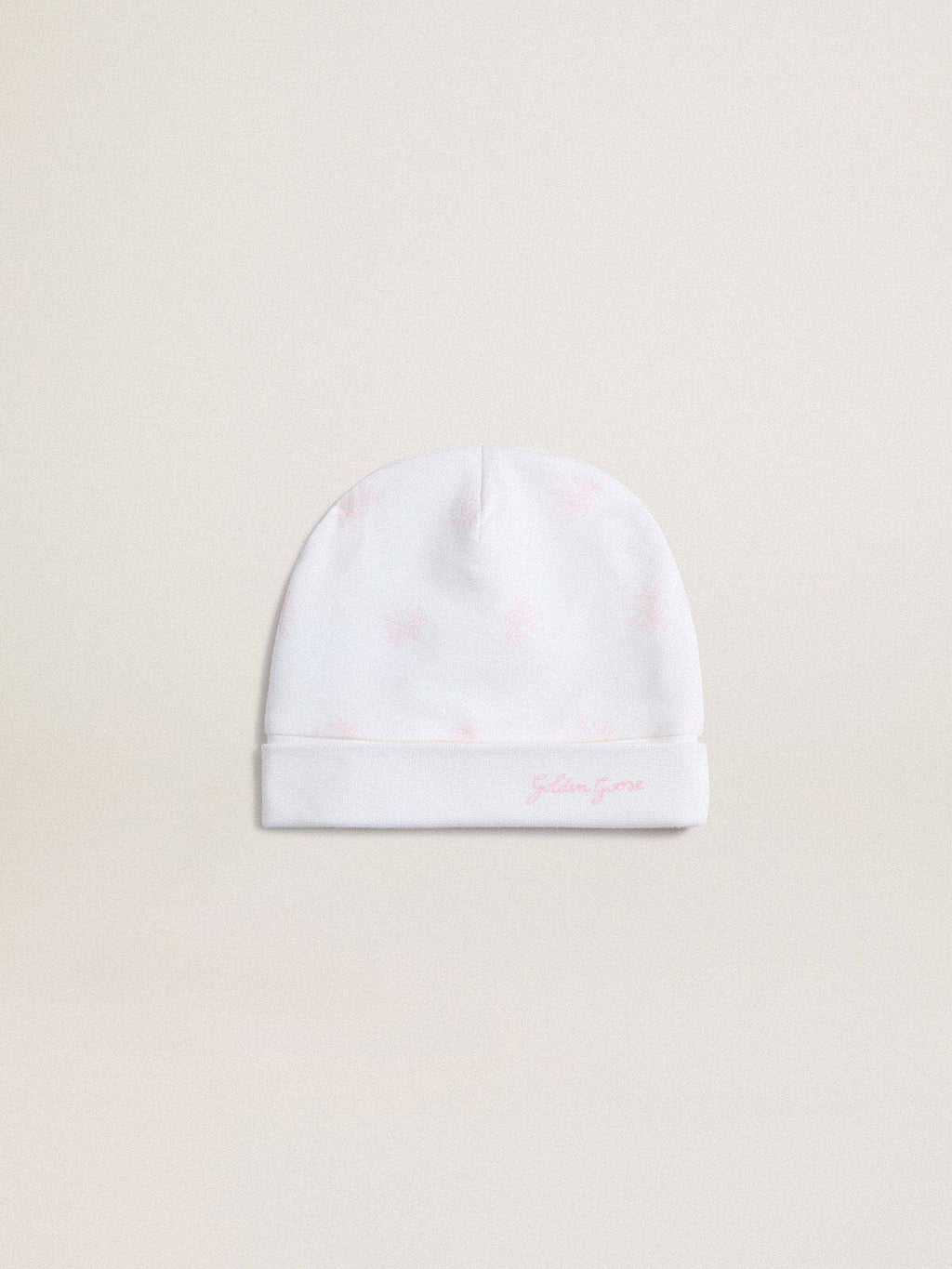 Baby gift set in white with pink palm print