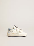 Baby Old School with suede star and light blue leather heel tab