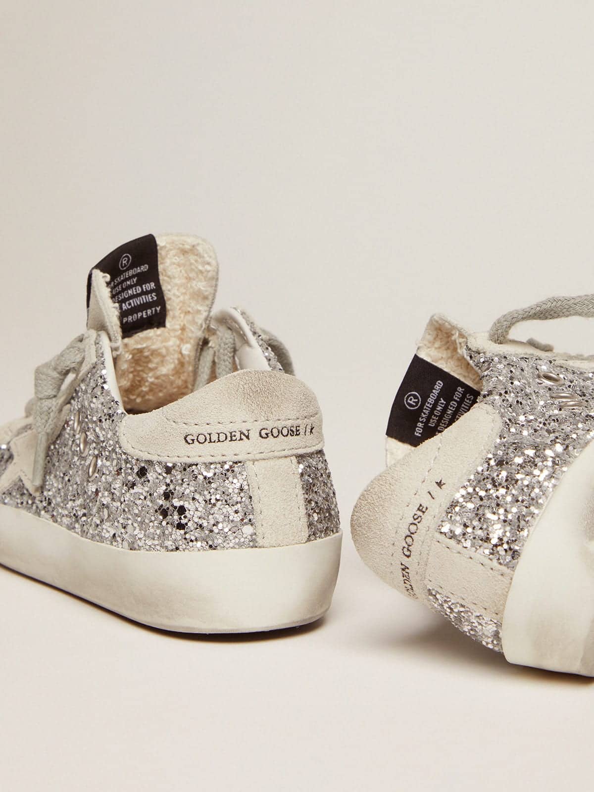 Junior Super-Star with silver glitter and suede details