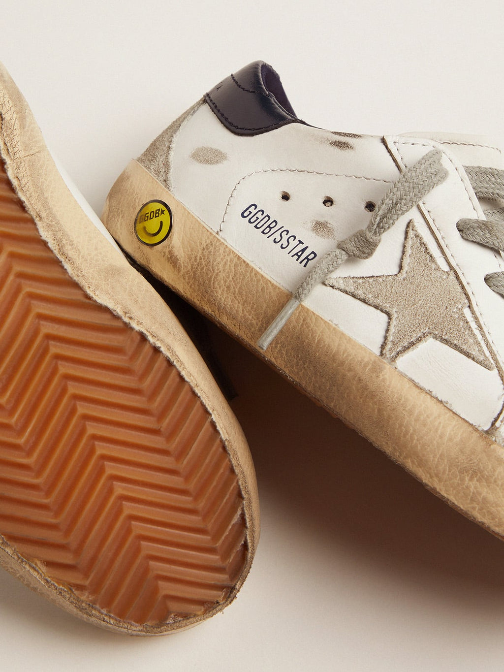Junior Super-Star with gray suede star and blue heel tab