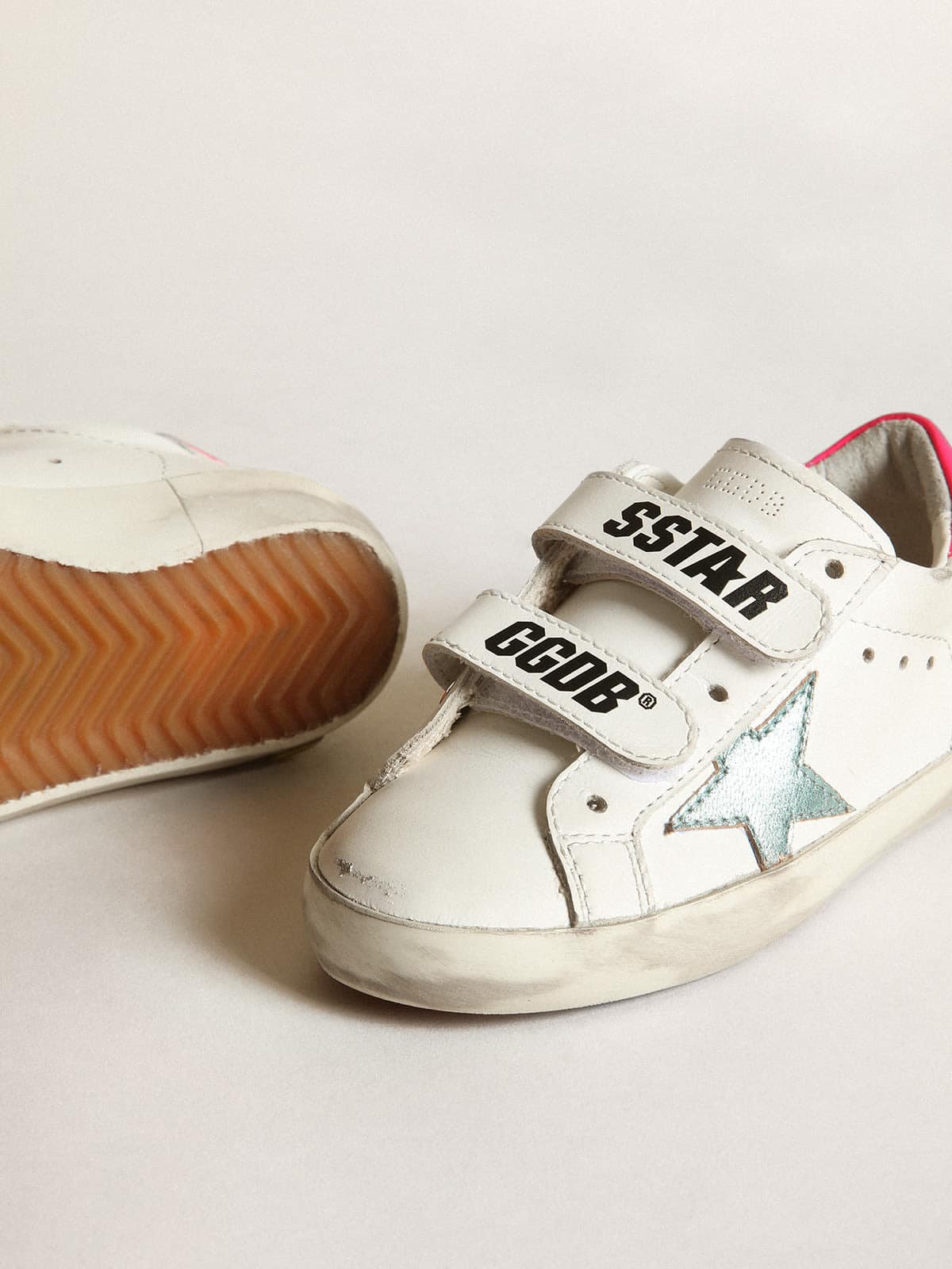 Junior Old School with aquamarine laminated leather star