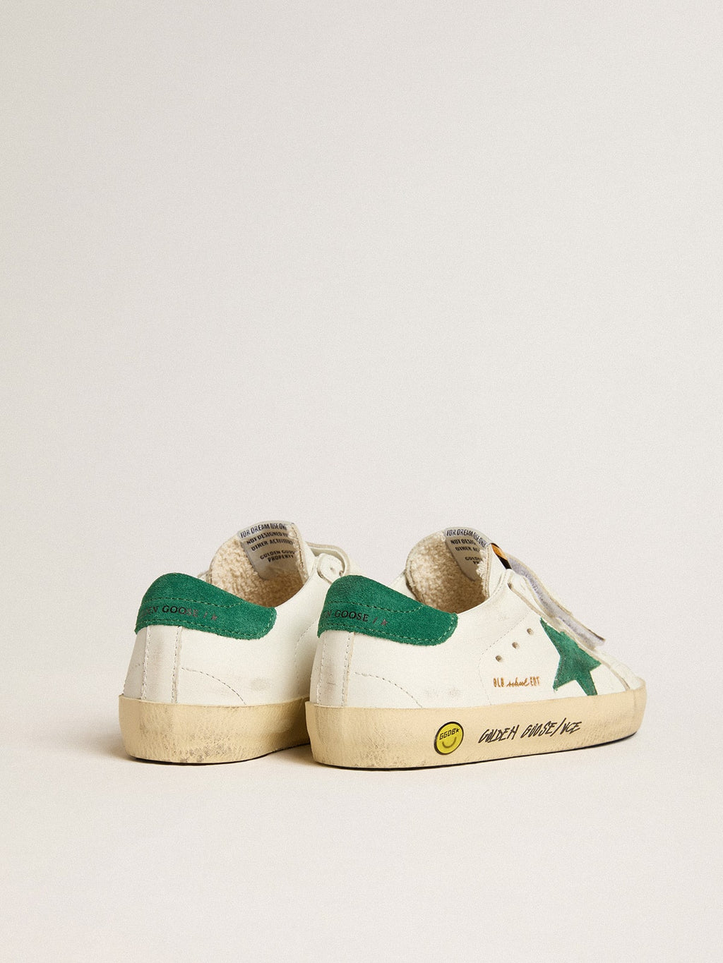 Old School Junior with green suede star and heel tab