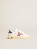 Junior May School in leather with glitter star and heel tab