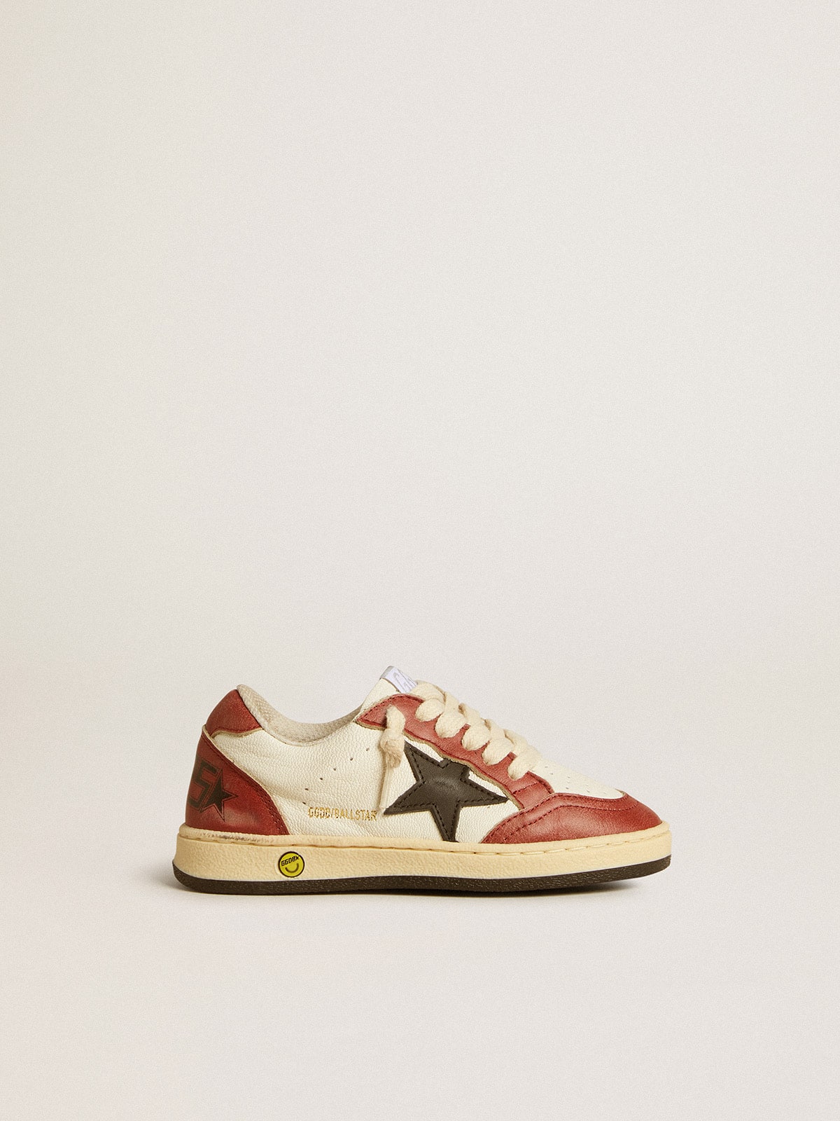 Ball Star Junior in nappa with black star and red leather inserts