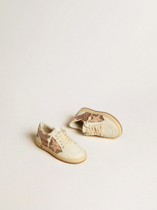 Ball Star Junior in glitter and nappa with leather star and heel tab