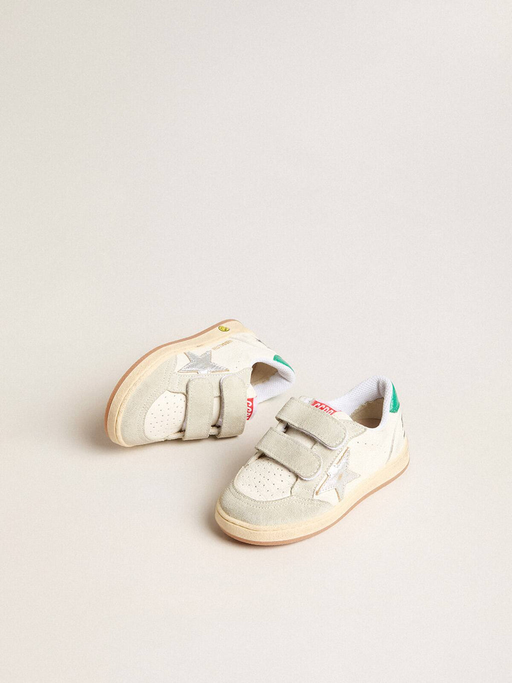 Junior Ball Star with silver star and green suede heel tab