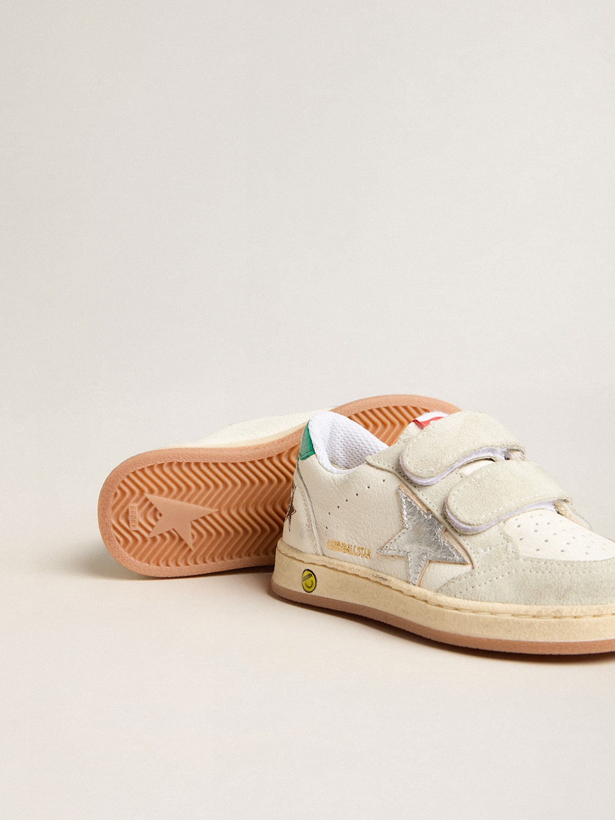 Junior Ball Star with silver star and green suede heel tab