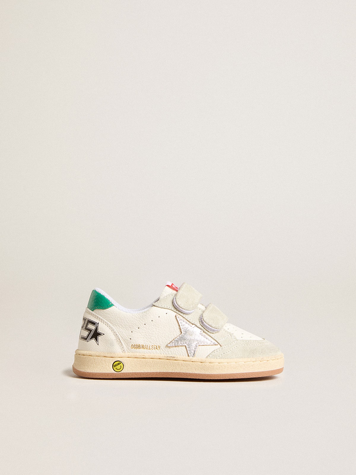 Junior Ball Star with silver star and green suede heel tab
