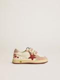 Ball Star Junior in nappa with nappa star and pink suede heel tab