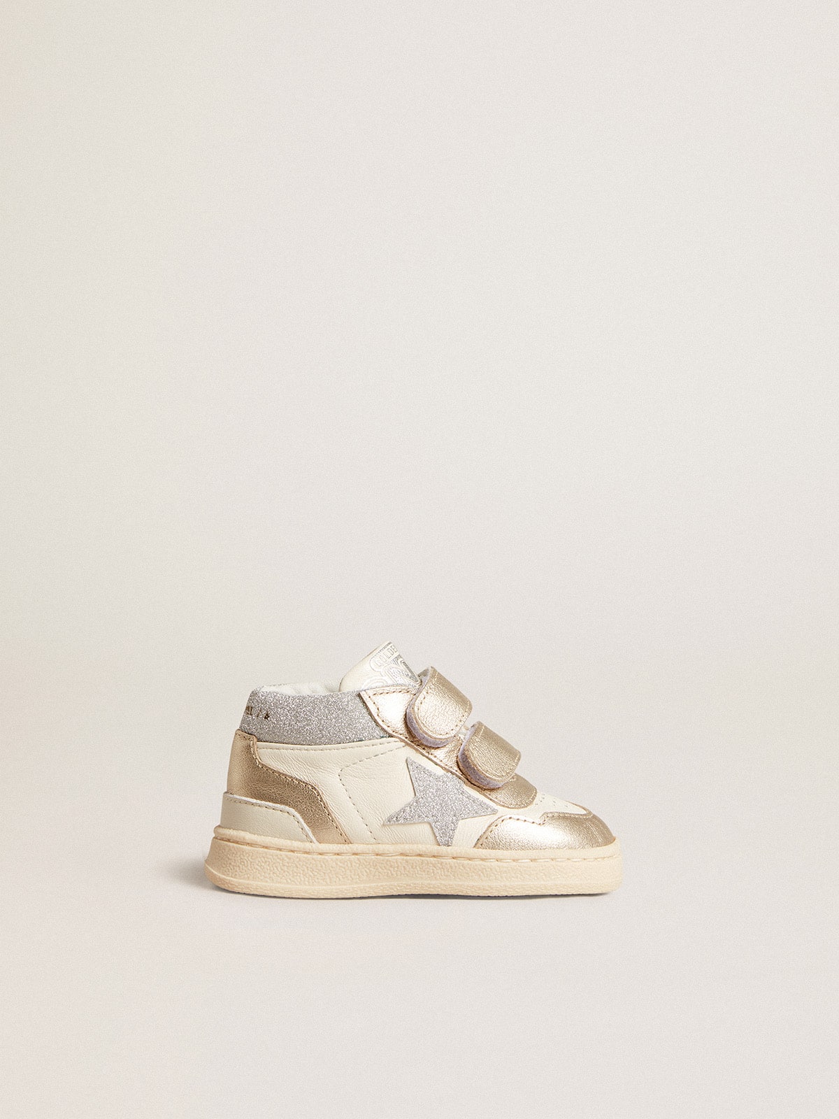 June Junior in nappa and metallic leather inserts with glitter star