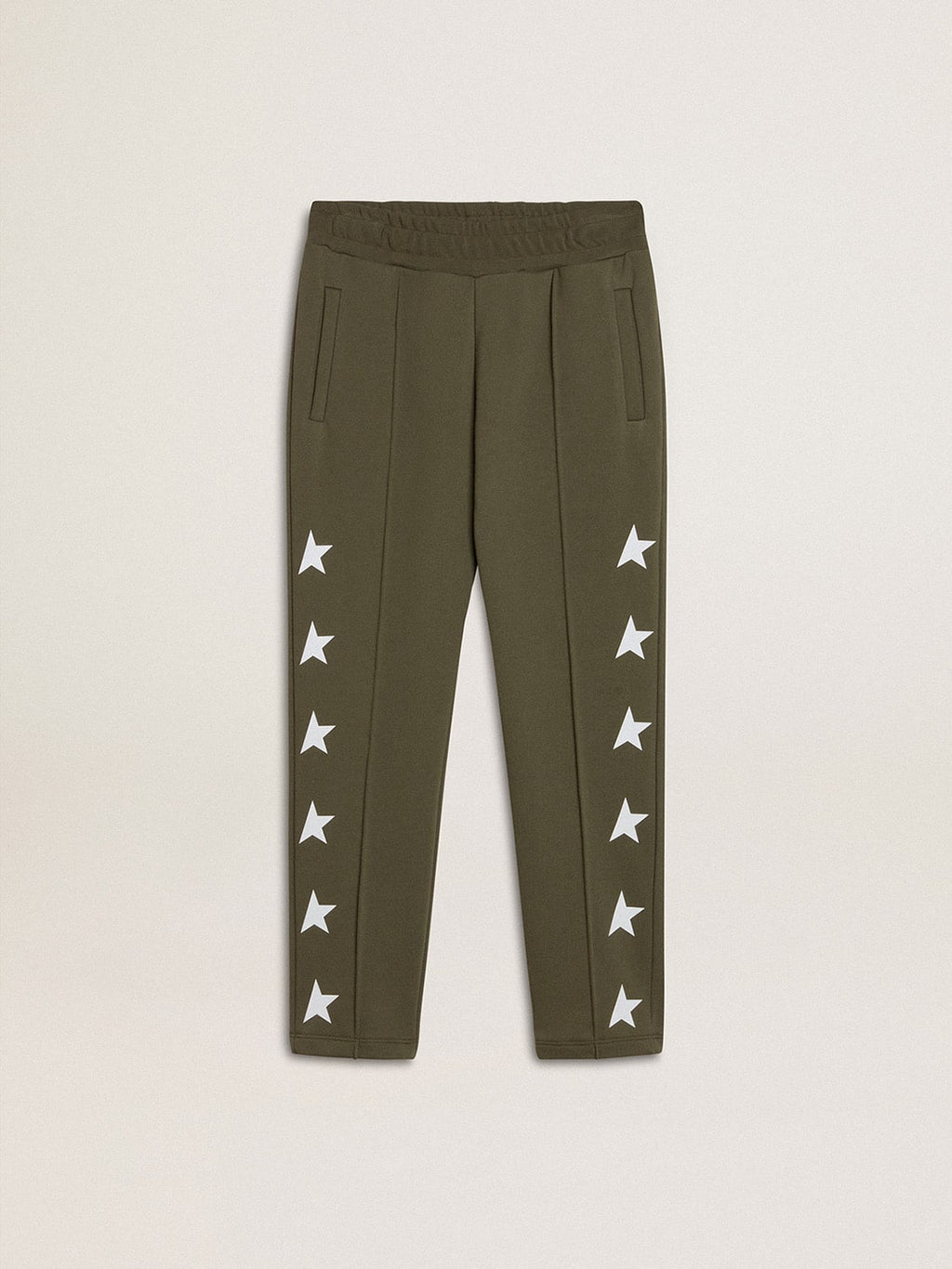 Boys' military-green joggers with white stars