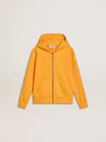 Boys’ orange sweatshirt with zip fastening