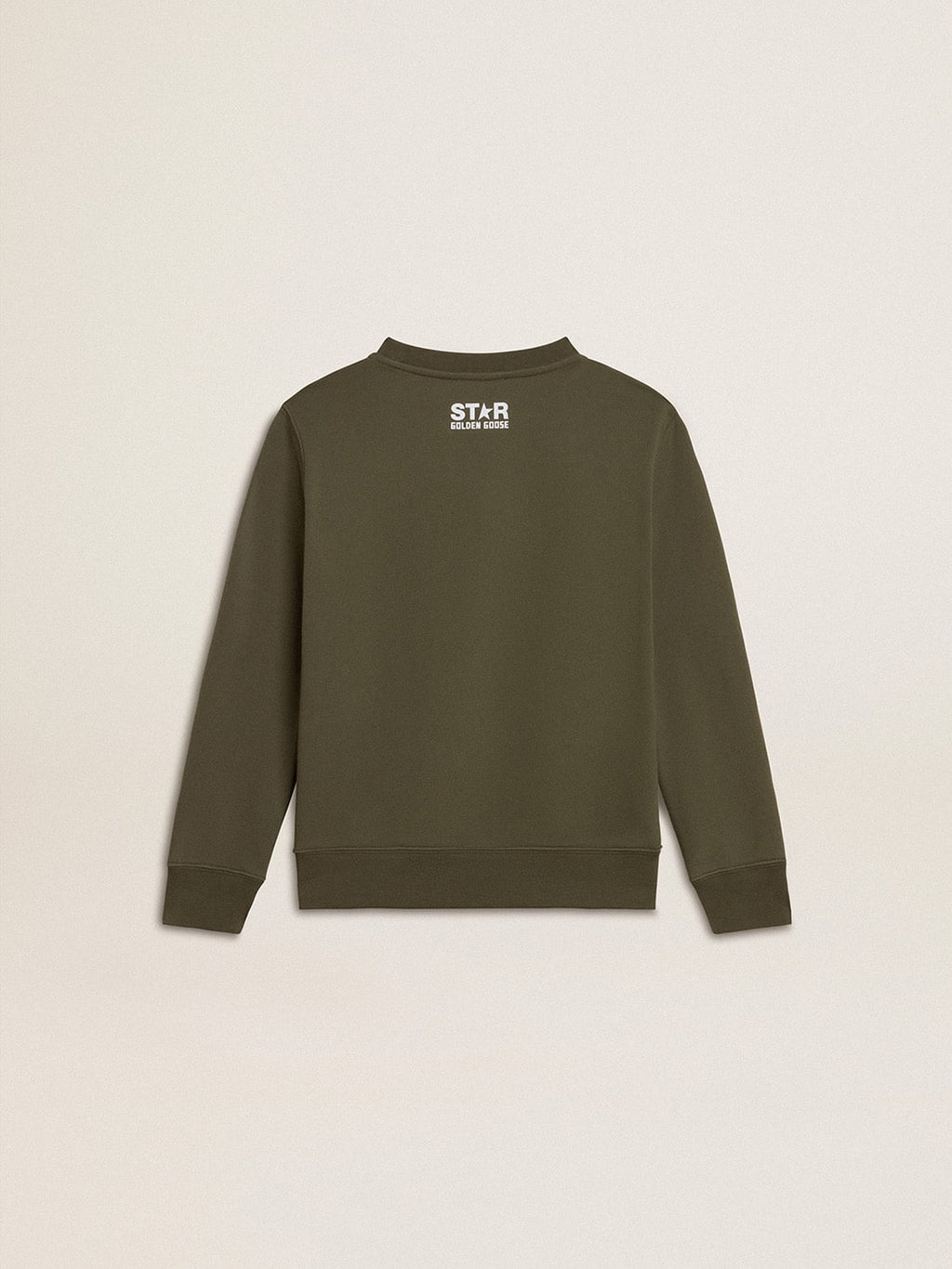 Boys' dark green sweatshirt with white maxi star on the front
