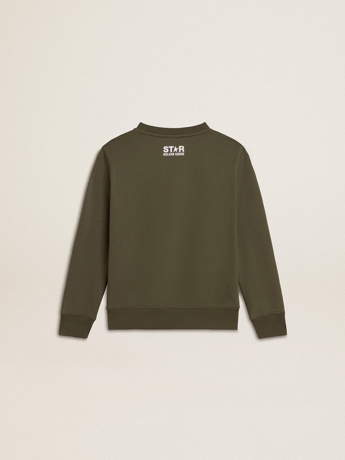 Boys' dark green sweatshirt with white maxi star on the front