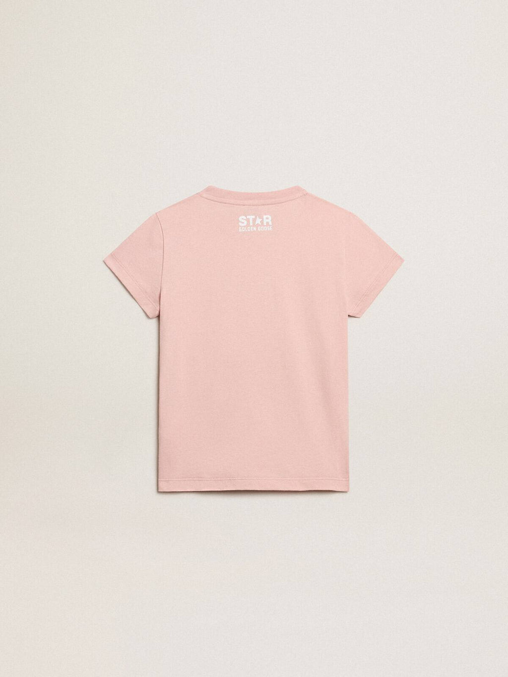 Girls’ pink T-shirt with white logo and maxi star