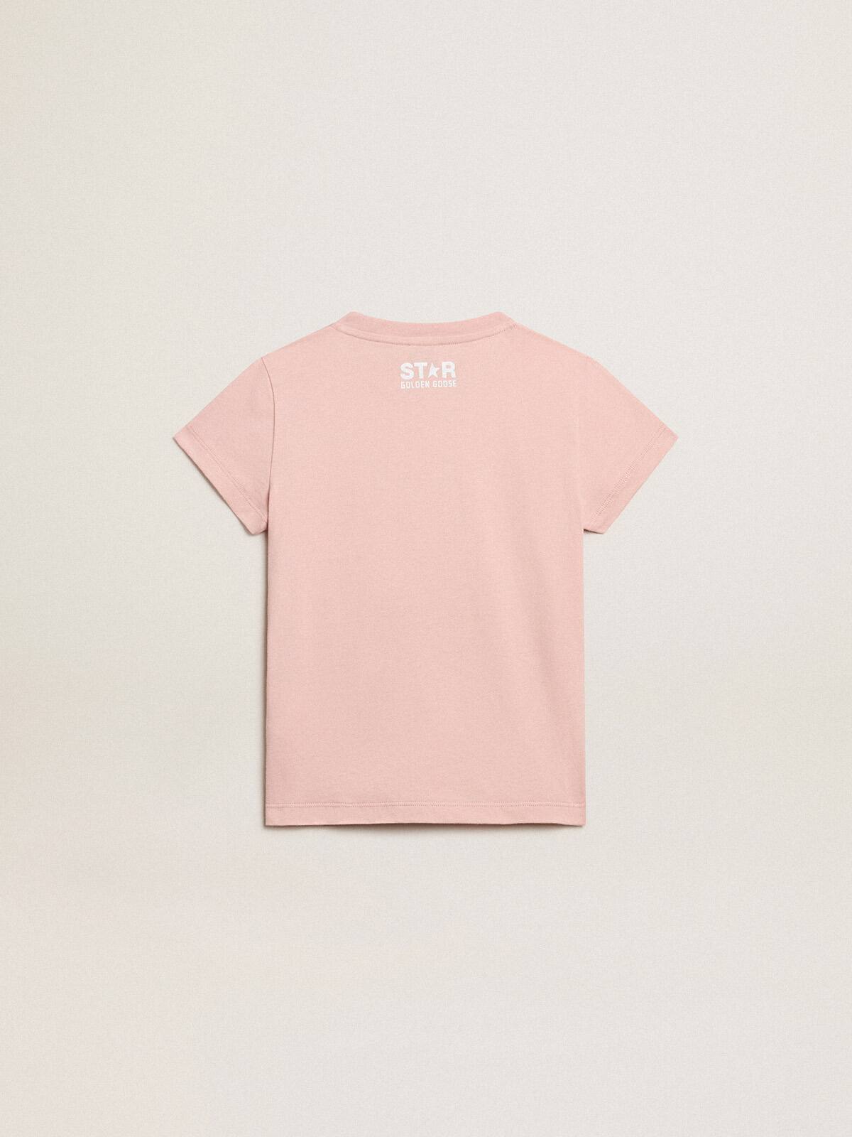 Girls’ pink T-shirt with white logo and maxi star