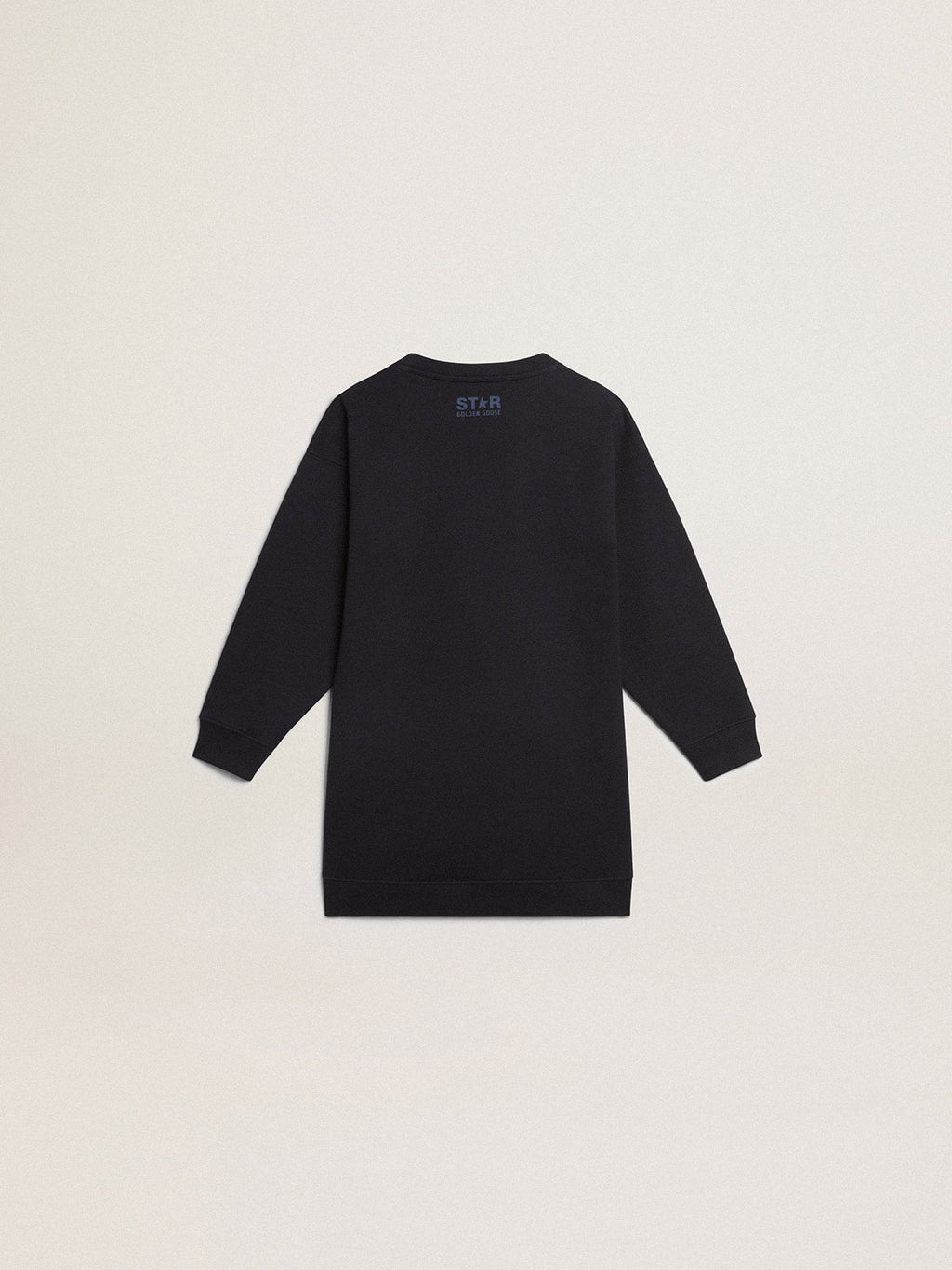 Girls’ dark blue sweatshirt dress with sequin star