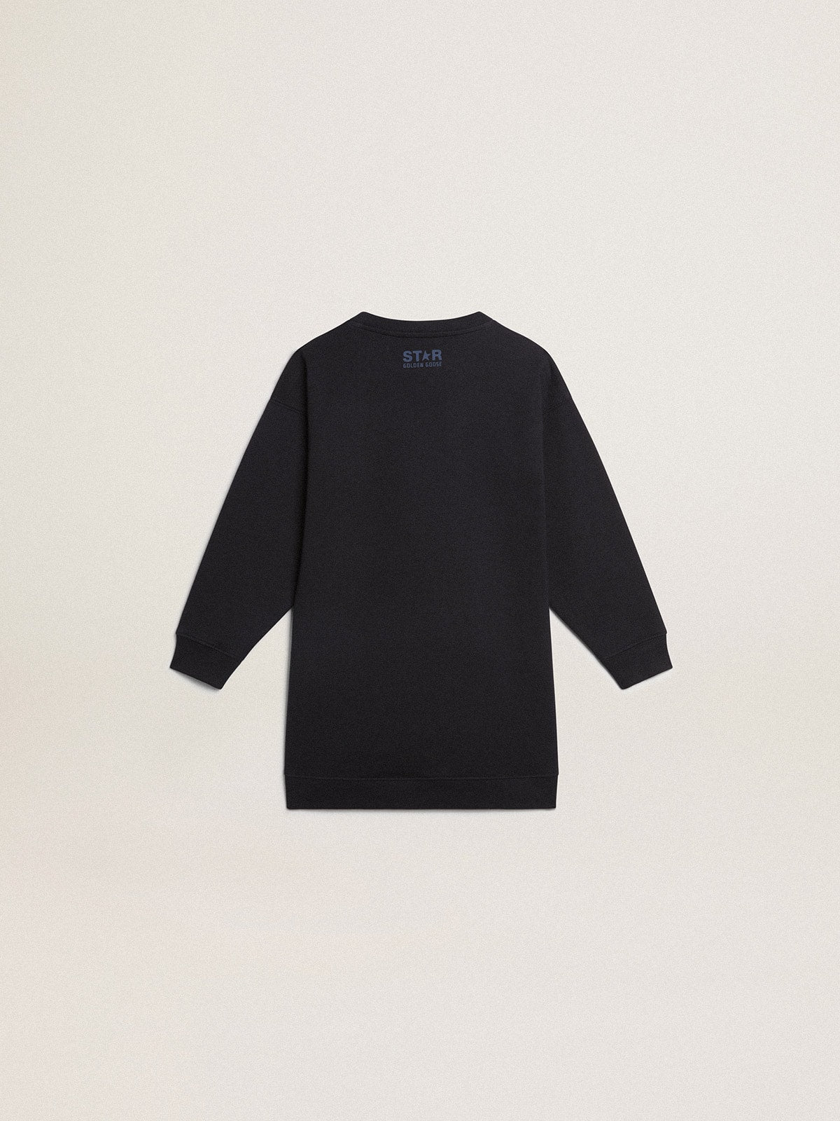 Girls’ dark blue sweatshirt dress with sequin star