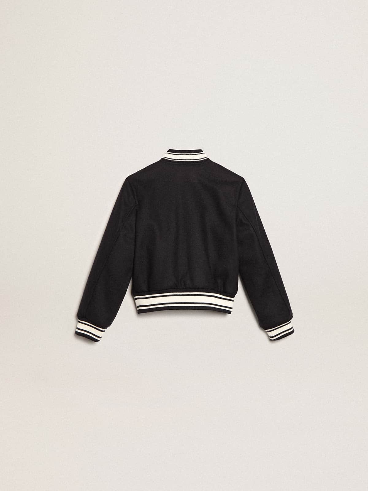 Boys’ bomber jacket in dark blue wool