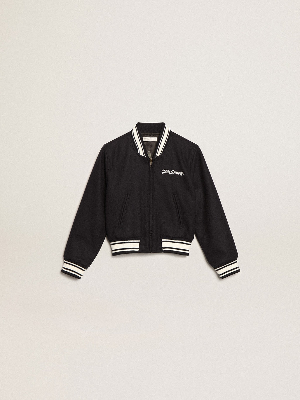 Boys’ bomber jacket in dark blue wool