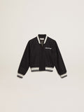 Boys’ bomber jacket in dark blue wool