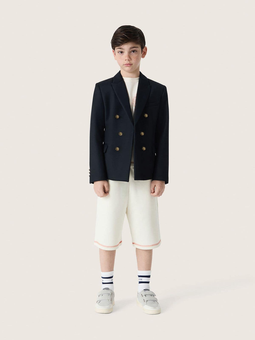 Boys' dark blue double-breasted blazer