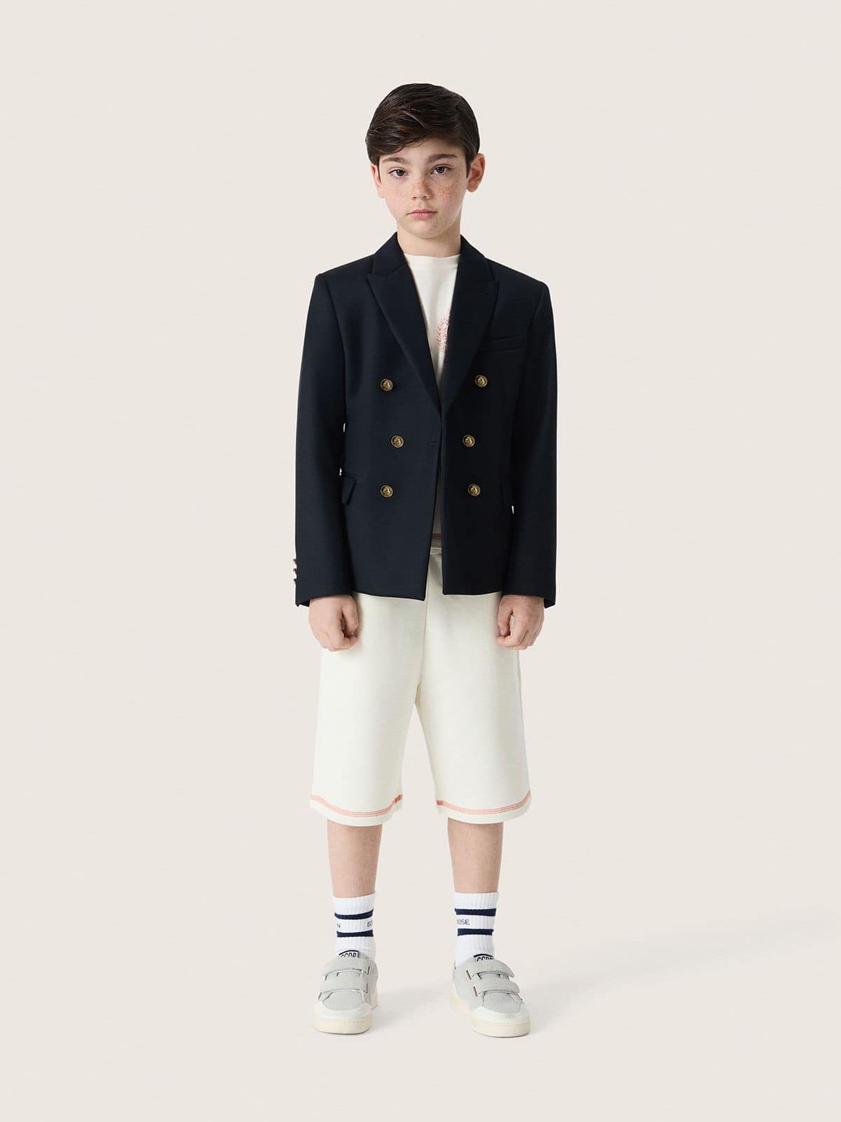 Boys' dark blue double-breasted blazer