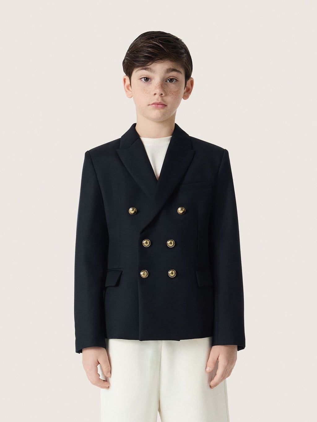 Boys' dark blue double-breasted blazer