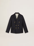 Boys' dark blue double-breasted blazer