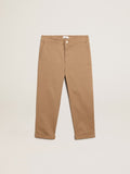 Boys’ chinos in caramel cotton
