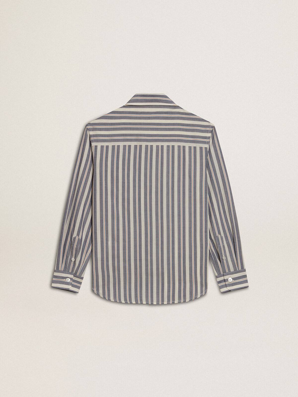 Boys' striped shirt with Golden Dreamers detail on the pocket