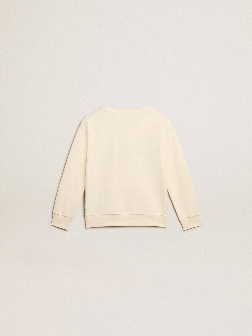 Sweatshirt in aged white with multicolor Golden lettering on the front