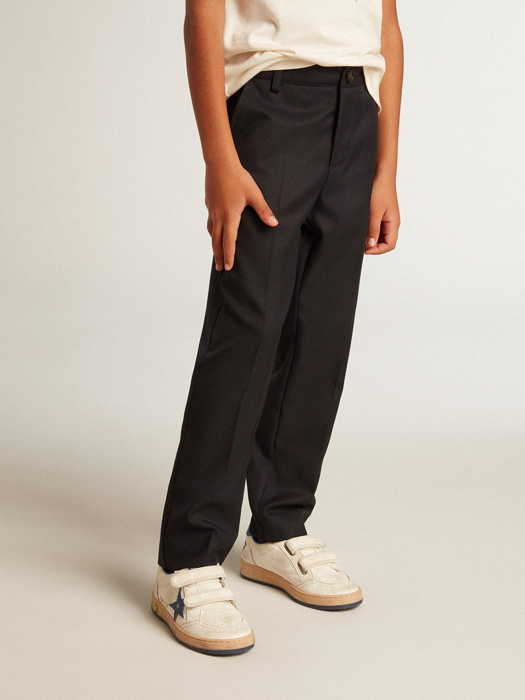 Boys’ pants in dark blue wool