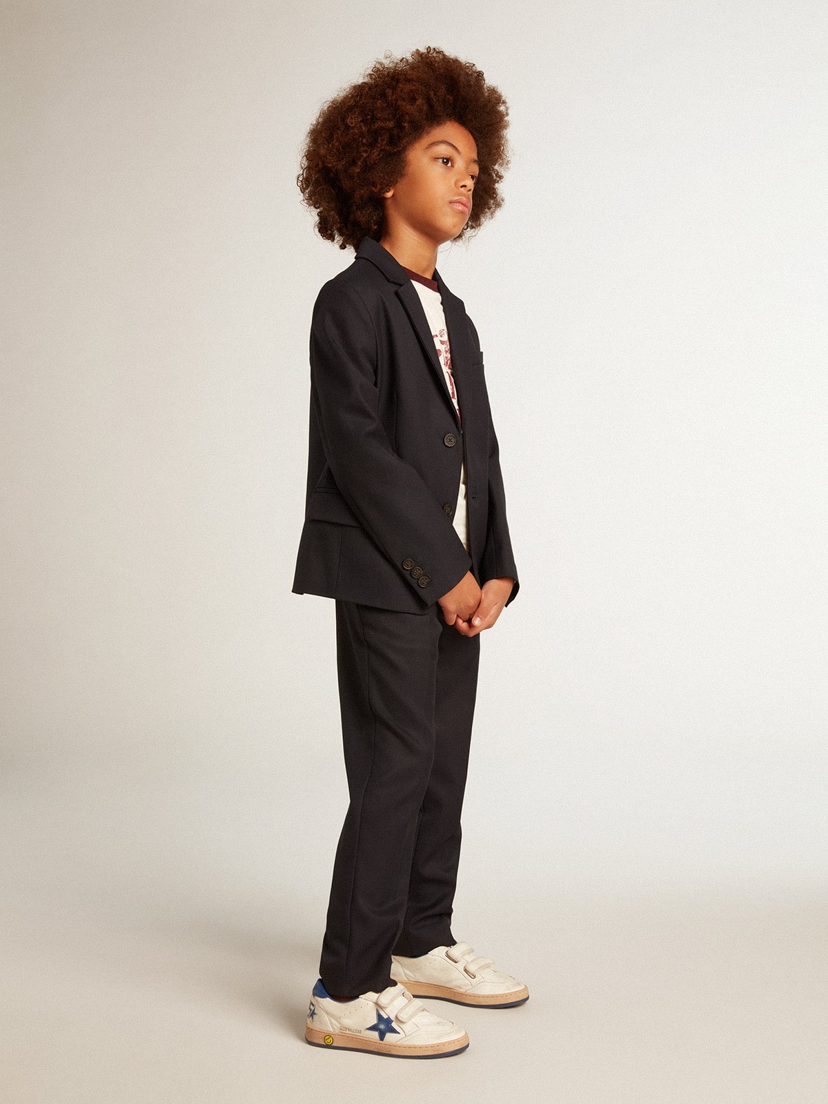 Boys’ pants in dark blue wool