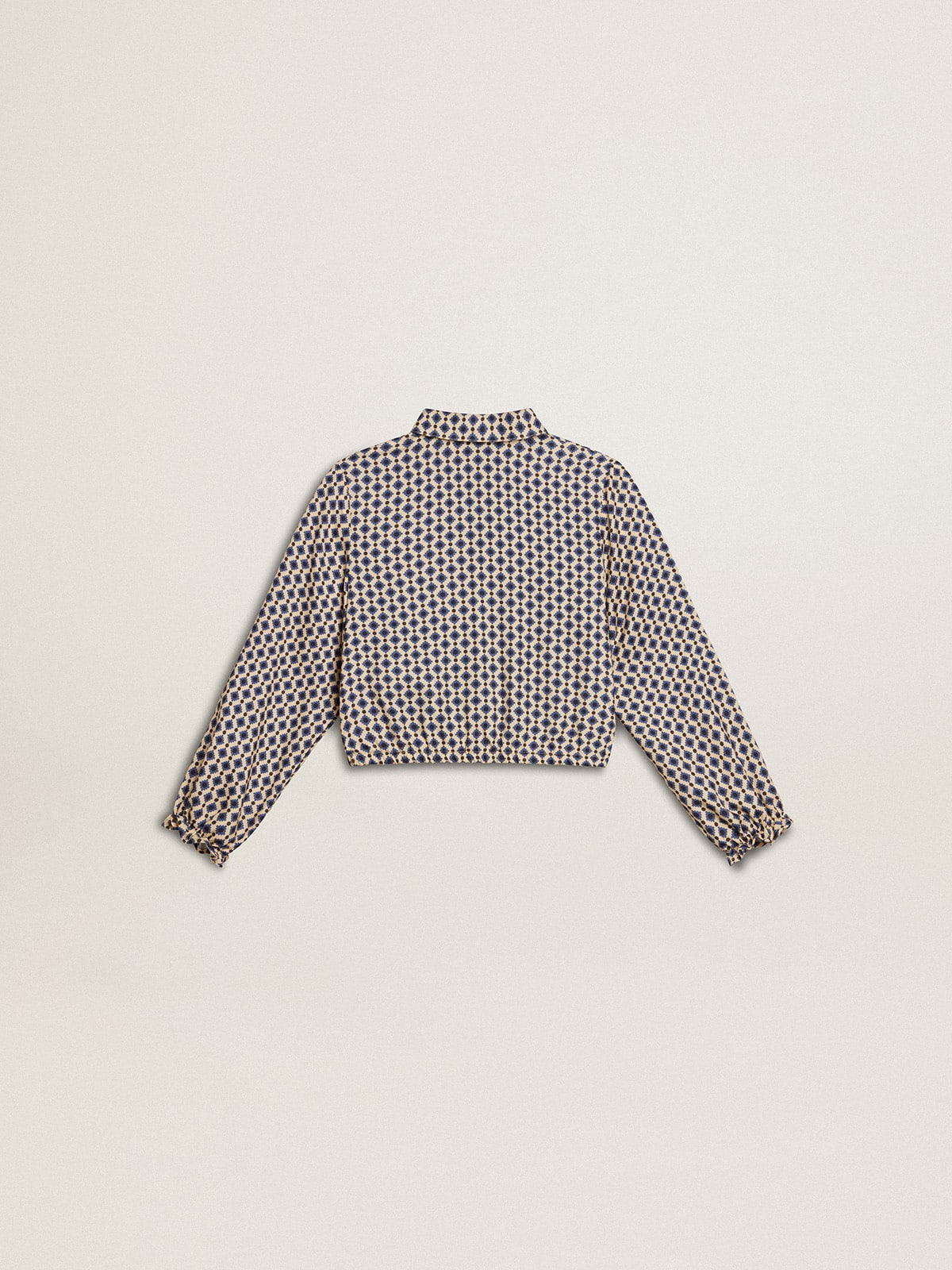 Girls' polo shirt with geometric print