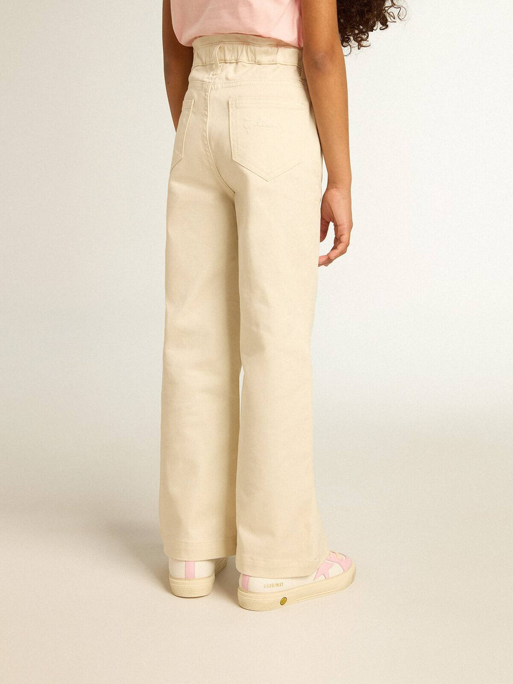 Girls’ cotton pants in aged white