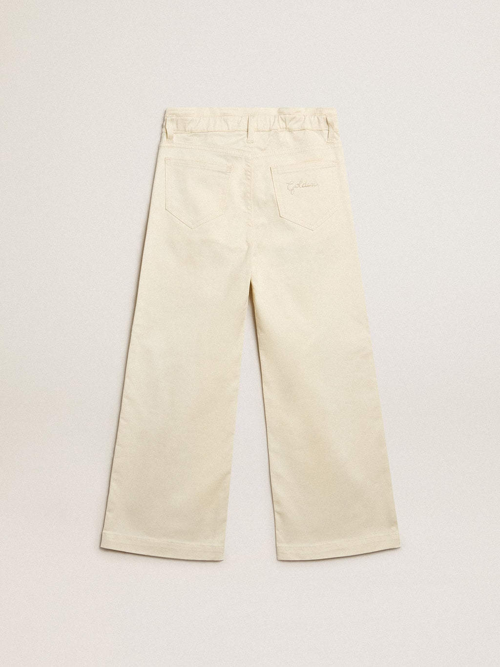 Girls’ cotton pants in aged white