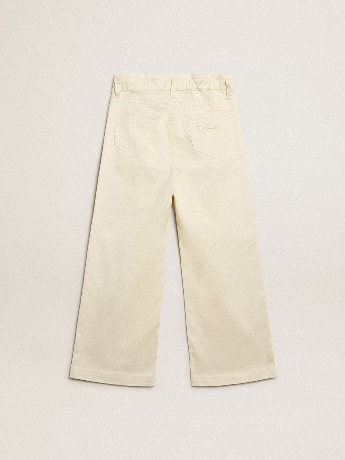 Girls’ cotton pants in aged white