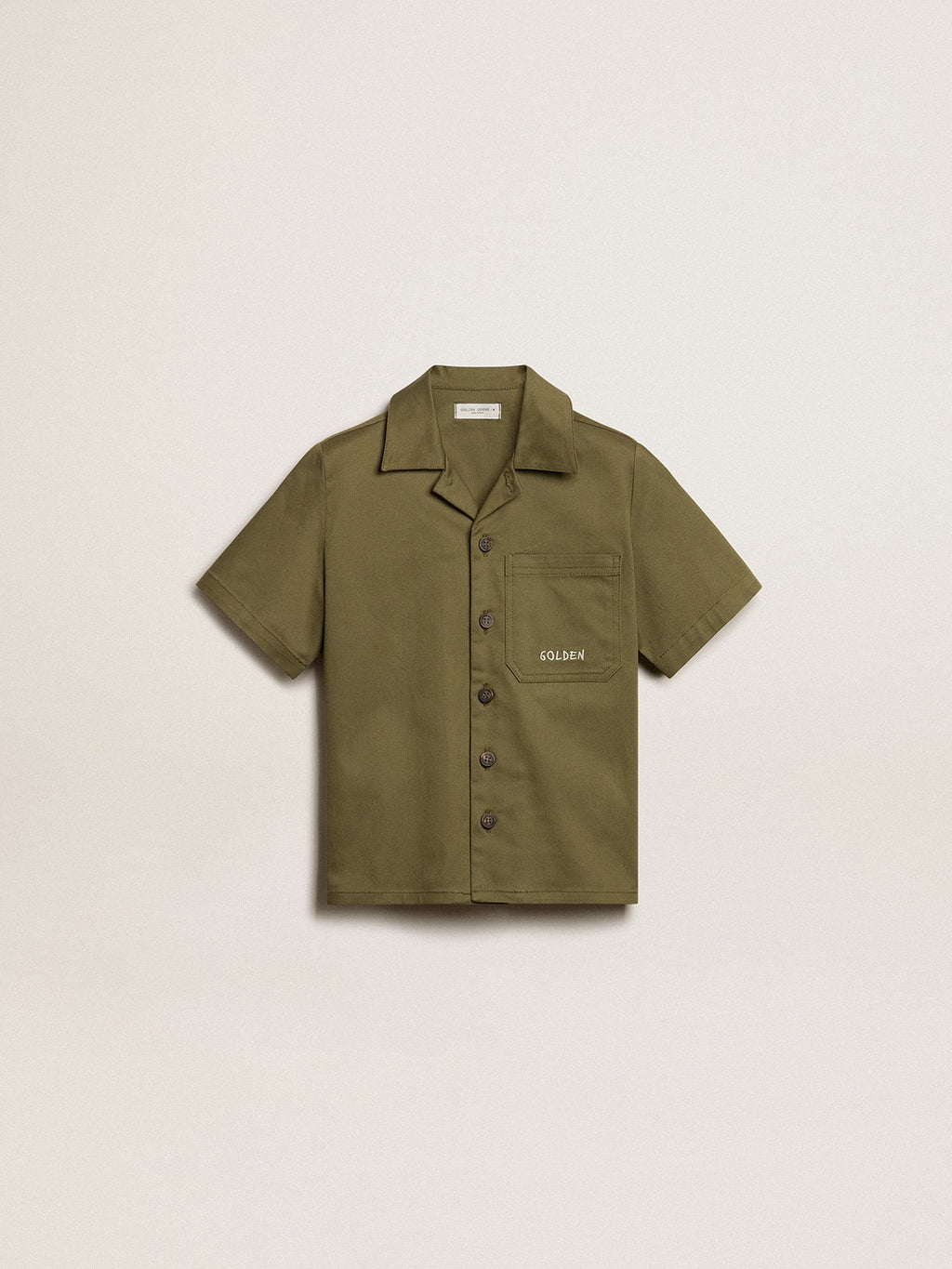 Boys’ military-green shirt