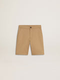 Boys' shorts in beige cotton