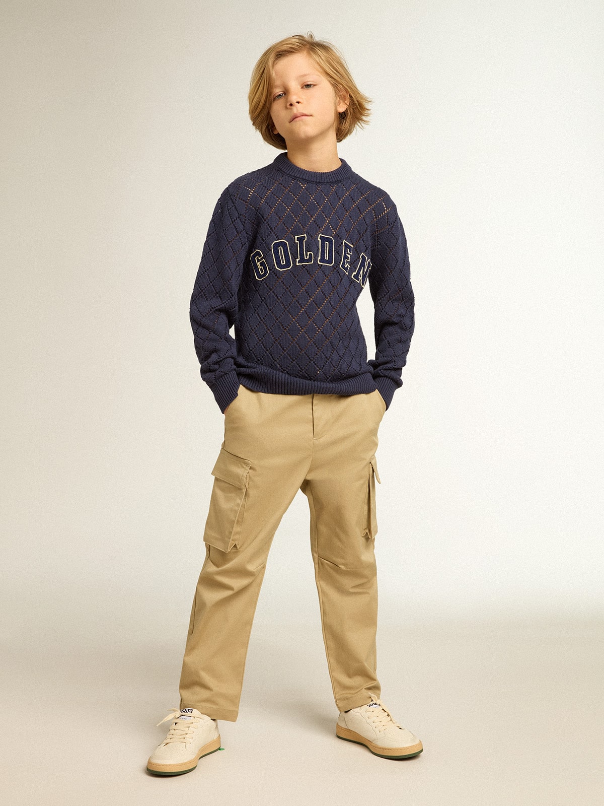 Boys’ sand-colored cargo pants