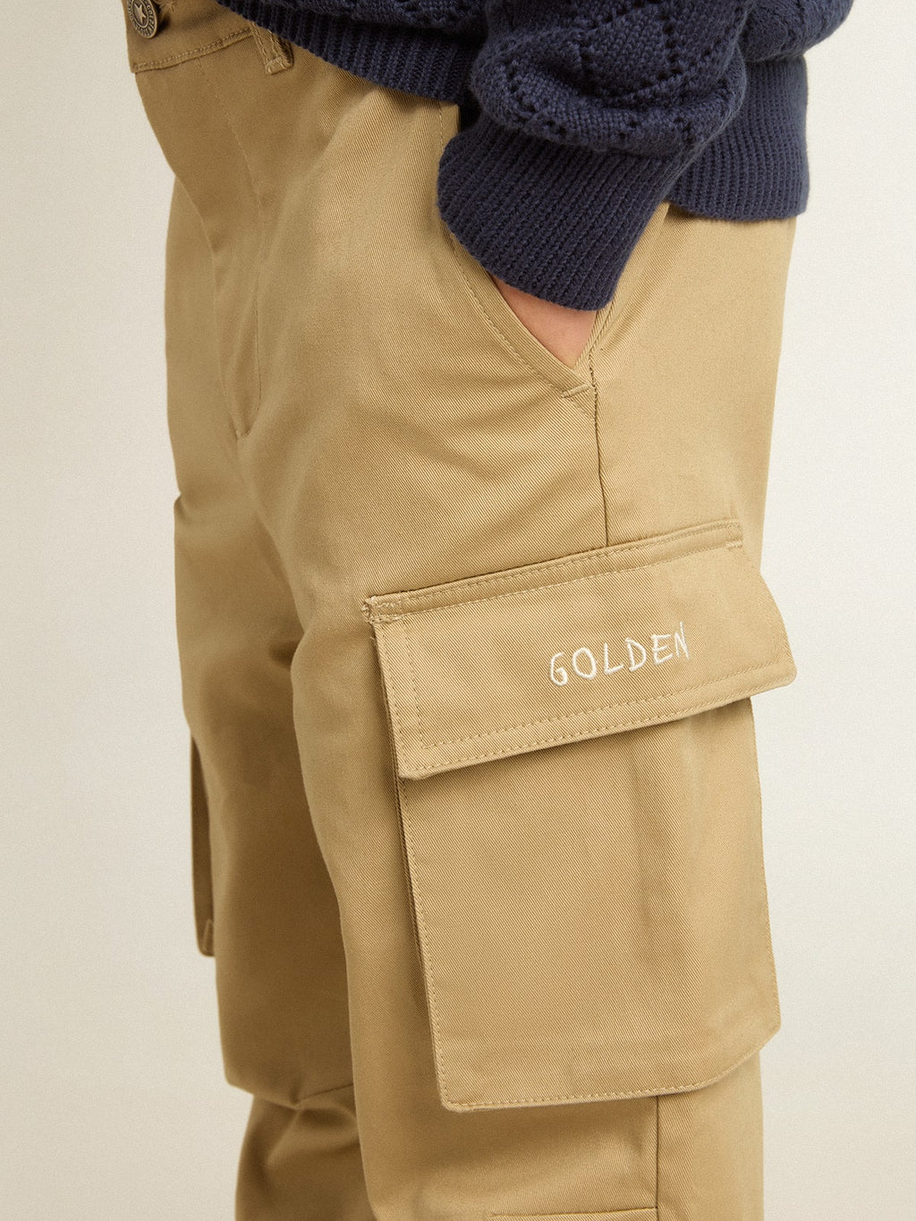 Boys’ sand-colored cargo pants