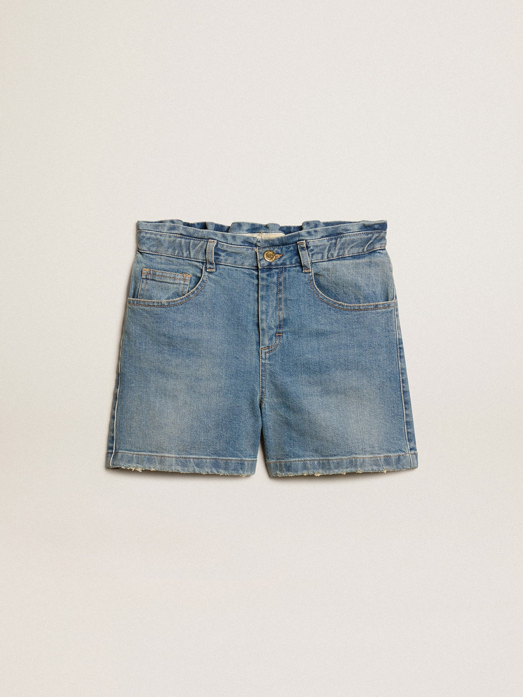 Girls’ denim shorts with distressed finish