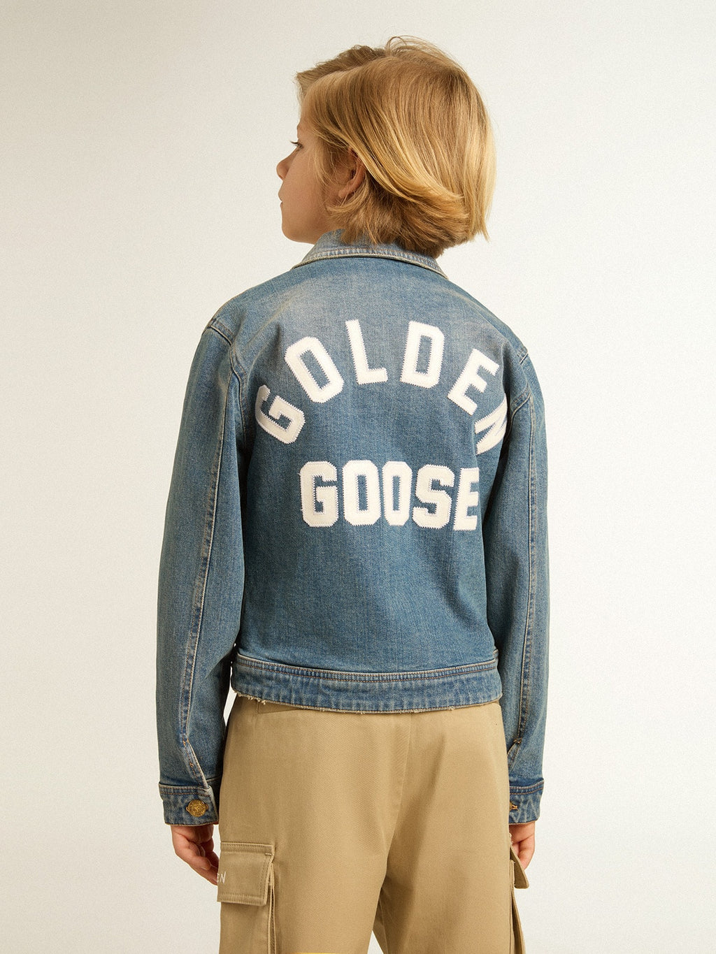 Boys’ mid-wash denim jacket