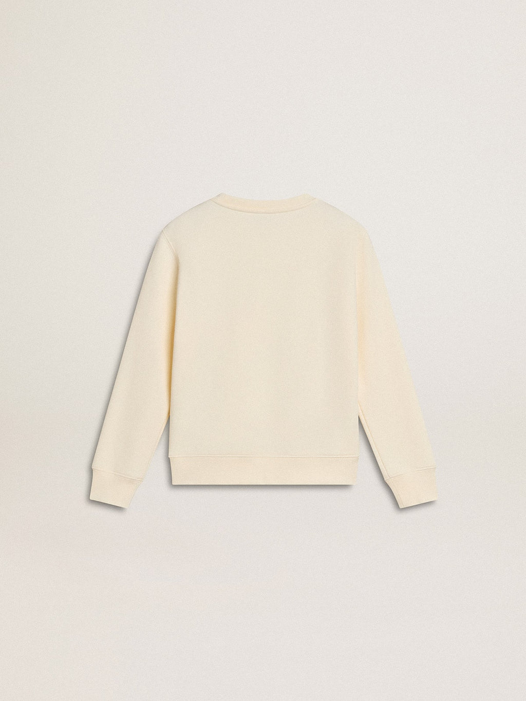 Sweatshirt in aged white with multicolor Golden lettering on the front